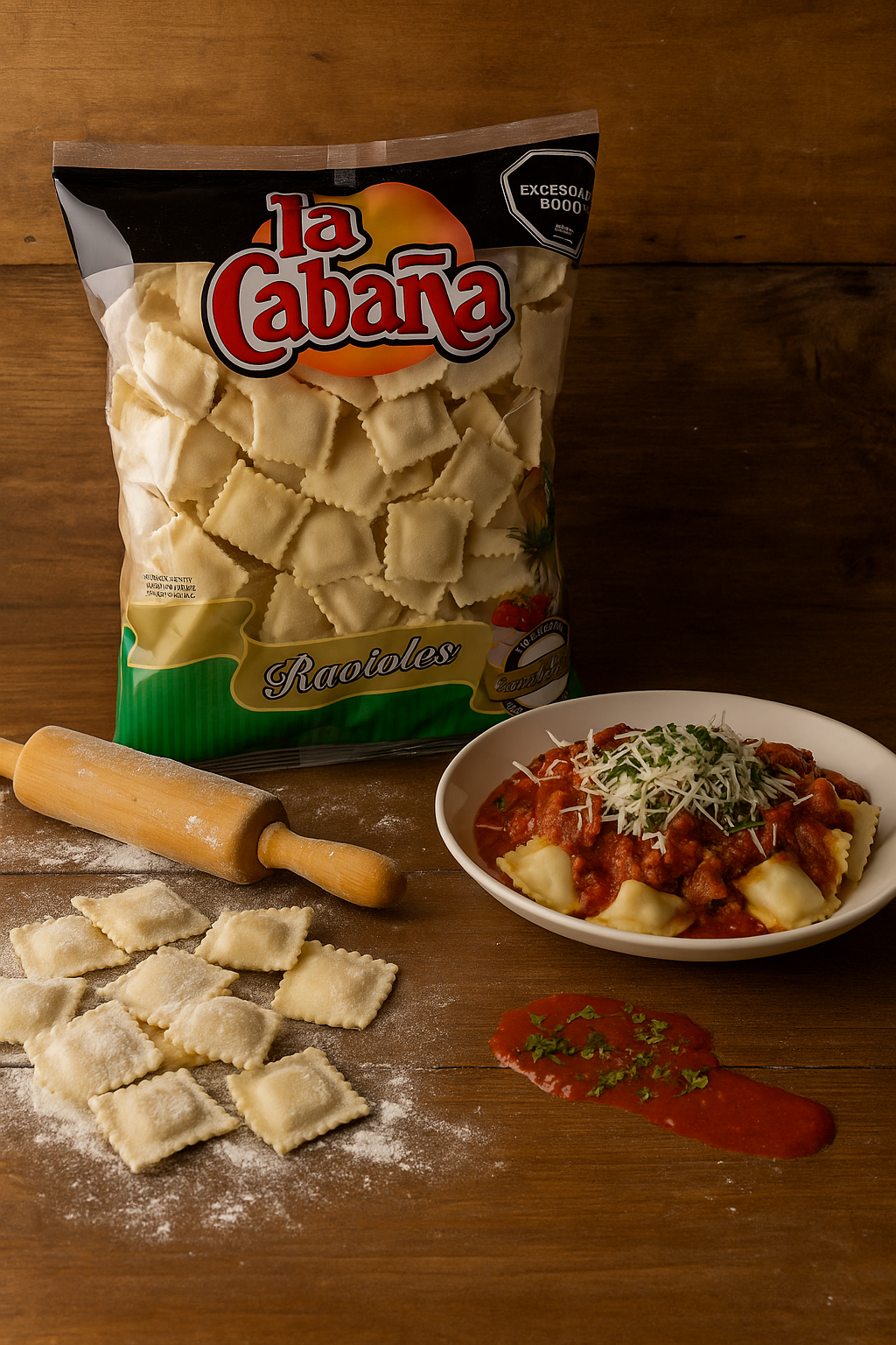 Ravioles de carne y espinaca