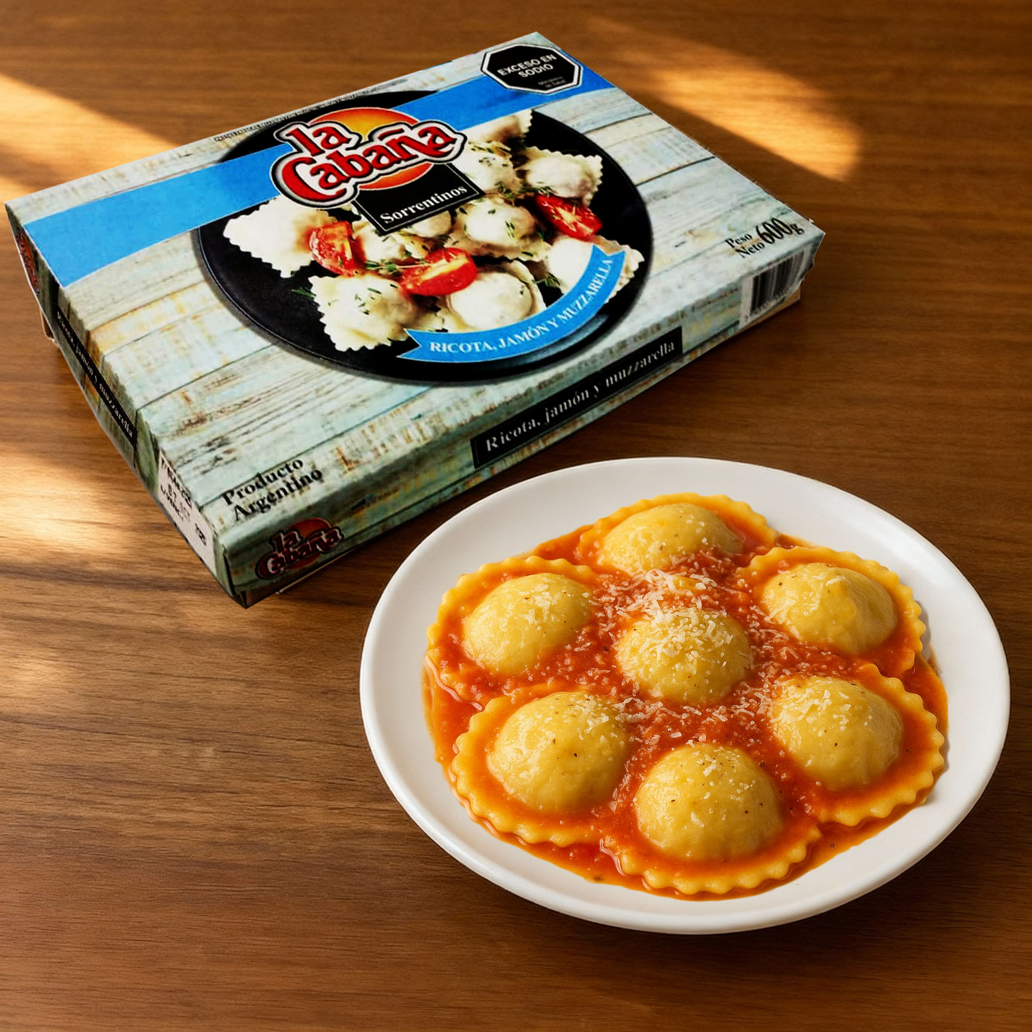 Sorrentinos de ricota, jamón y muzzarella