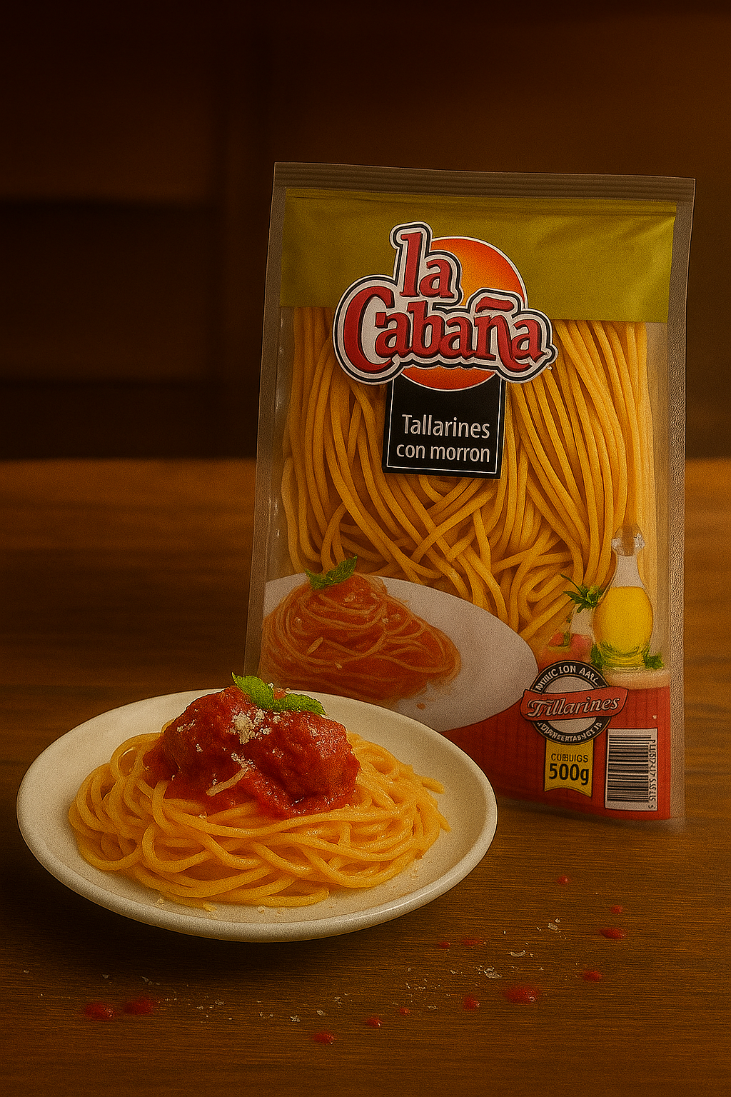 Tallarines con morrón